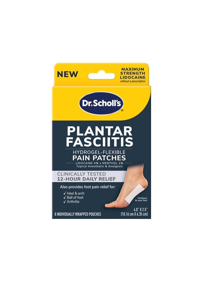 Dr. Scholl's Dr. Scholl's Plantar Fasciitis Pain Patches with Hydrogel Flexible Technology, 8 Ct // Clinically Tested 12-Hour Daily Pain Relief - Contours to Your Foot - with Lidocaine & Menthol, 8 Treatments  - Image 1