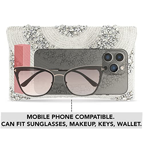 Peora Silver Clutch Purses for Women Wedding Handmade Evening Handbags Party Bridal Clutch - Image 2