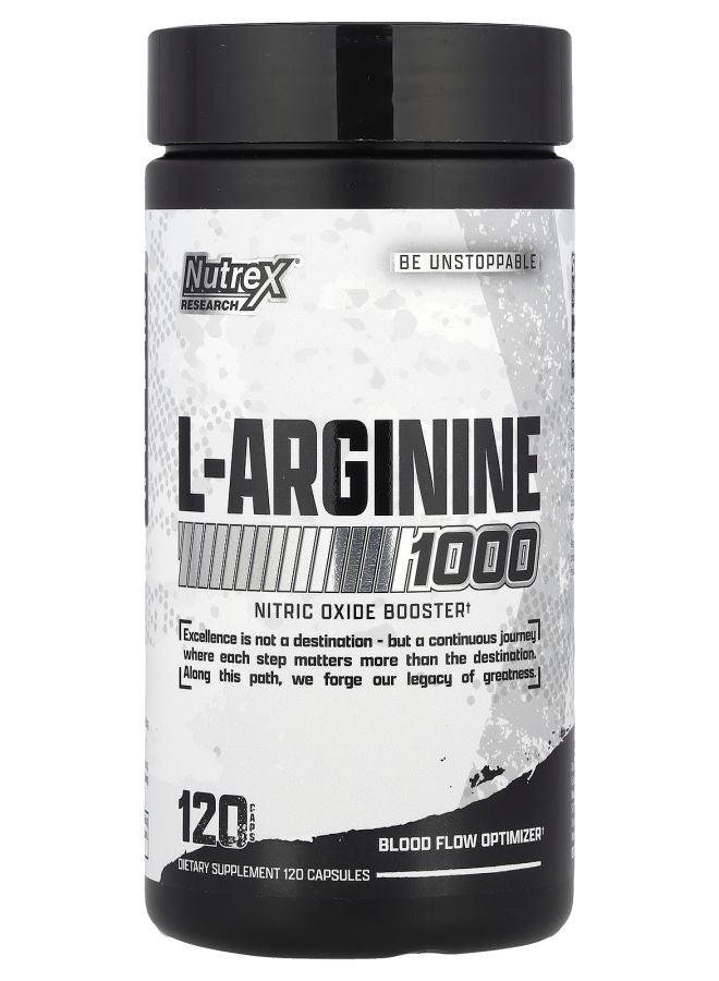 Nutrex Research L-أرجينين 1000 120 كبسولة (500 ملغ لكل كبسولة) - Image 1