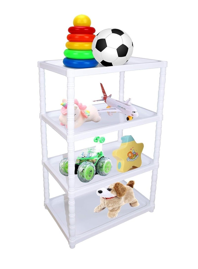 Jaffix Book Self – 4 Layer Portable Book Shelf, Baby Books Rack for Home, Bookshelf Organiser, Book Stand (White, 4-Cases) - Image 4