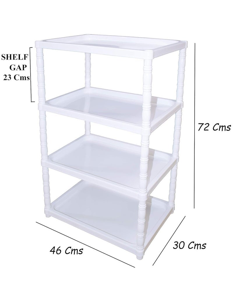 Jaffix Book Self – 4 Layer Portable Book Shelf, Baby Books Rack for Home, Bookshelf Organiser, Book Stand (White, 4-Cases) - Image 2