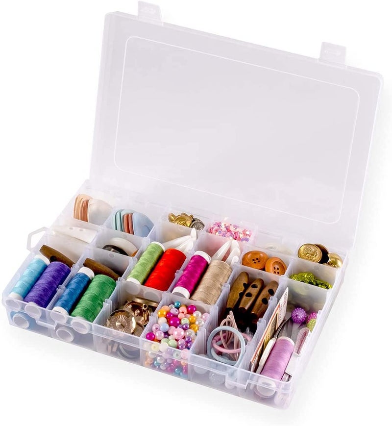 Kexes Wokqixak Single Layer 36 Compartment Plastic Transparent Jewelry Medicine Makeup Storage Box Multipurpose Portable Jewelry Box Accessories For Earrings Ring Storage Box - Image 5
