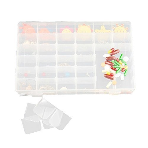 Kexes Wokqixak Single Layer 36 Compartment Plastic Transparent Jewelry Medicine Makeup Storage Box Multipurpose Portable Jewelry Box Accessories For Earrings Ring Storage Box - Image 3