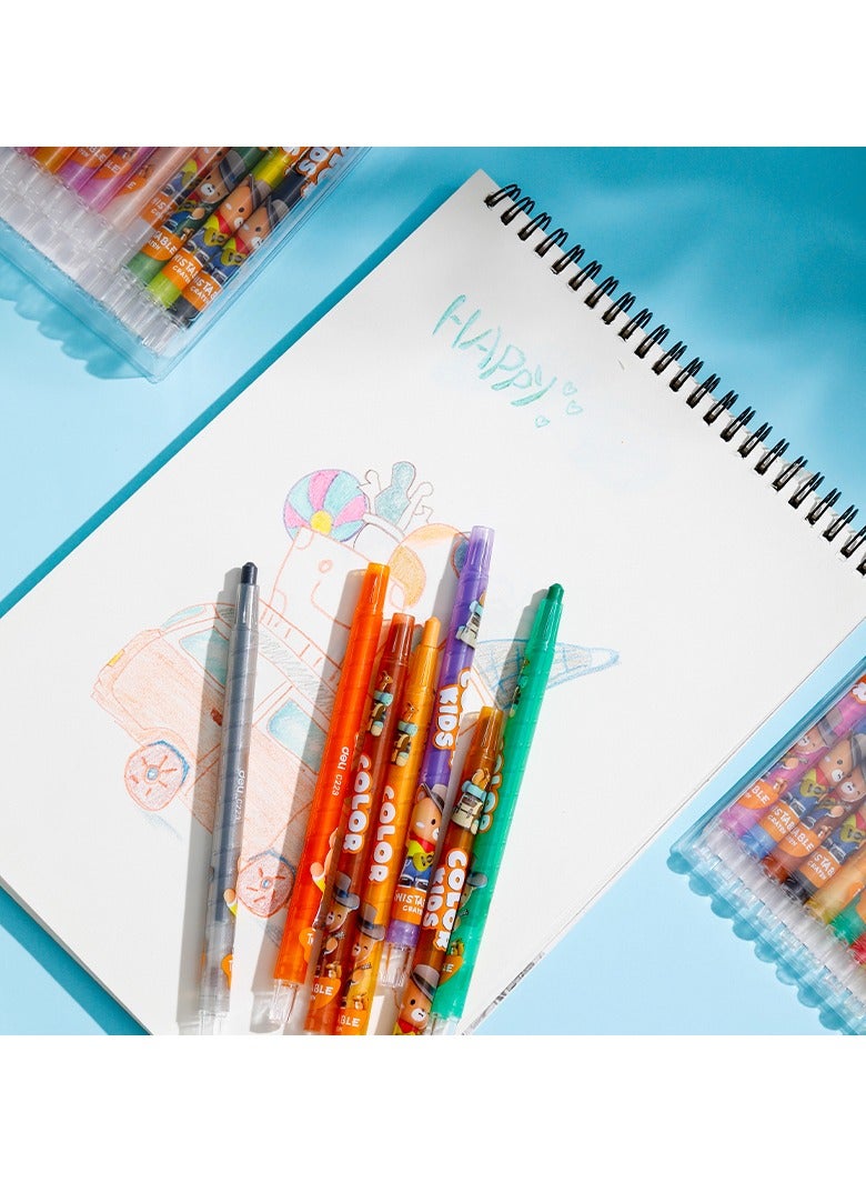 Deli EC223-12 Twistable Crayons Ø10×165mm, 12 Colors – ideal for clean and fun coloring - Image 4