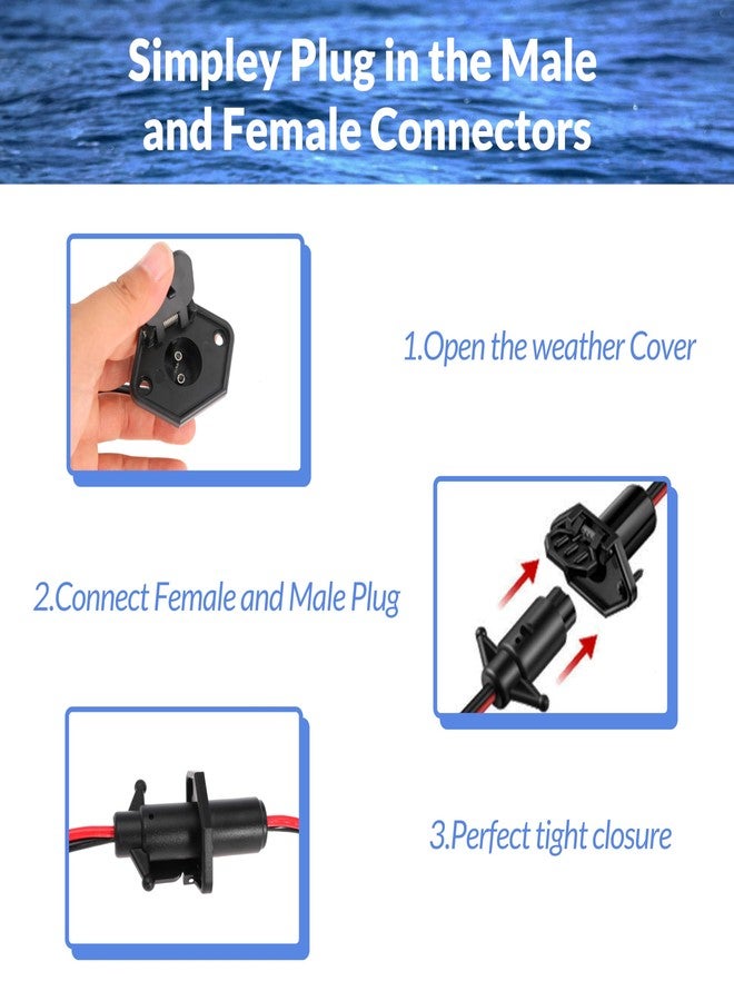 Kicofyee Trolling Motor Plug 8 Gauge 2 Wire 12V-24V Compatible with Minn Kota Marine Boat Waterproof Trolling Motor Connector (Plug-MA08) - Image 3
