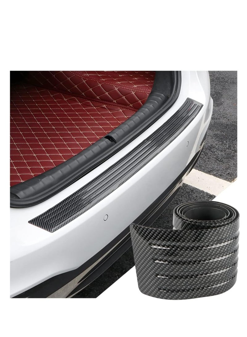 Excefore Car Rear Bumper Protector Guard, Carbon Fiber Anti-Scratch Trunk Door Sill Protection Strip, Self-Adhesive Vehicle Rear Bumper Door Entry Trim Cover, Car Exterior Accessories for Most Cars (40.94")  - Image 1