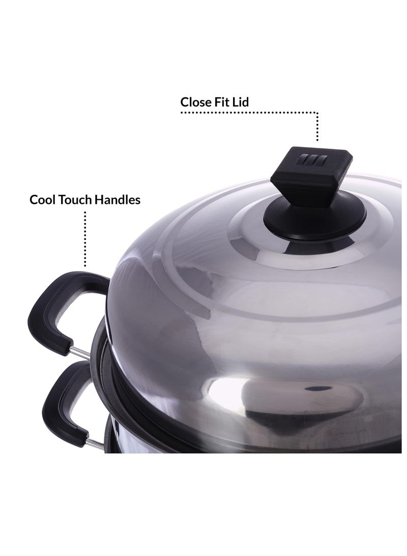 Bright Home 3-Layer Stainless Steel Steamer Pot Premium Heavy Duty Stainless Steel Steamer Pot Set Dishwasher Safe Steamer Pot Compatible with Gas, Electric, Grill Stove - Image 5