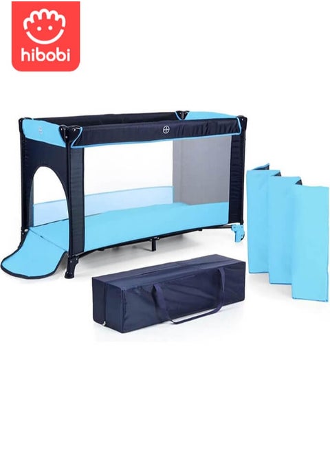 Portable Play Yard with Carry Bag and Shoulder Strap, Blue
