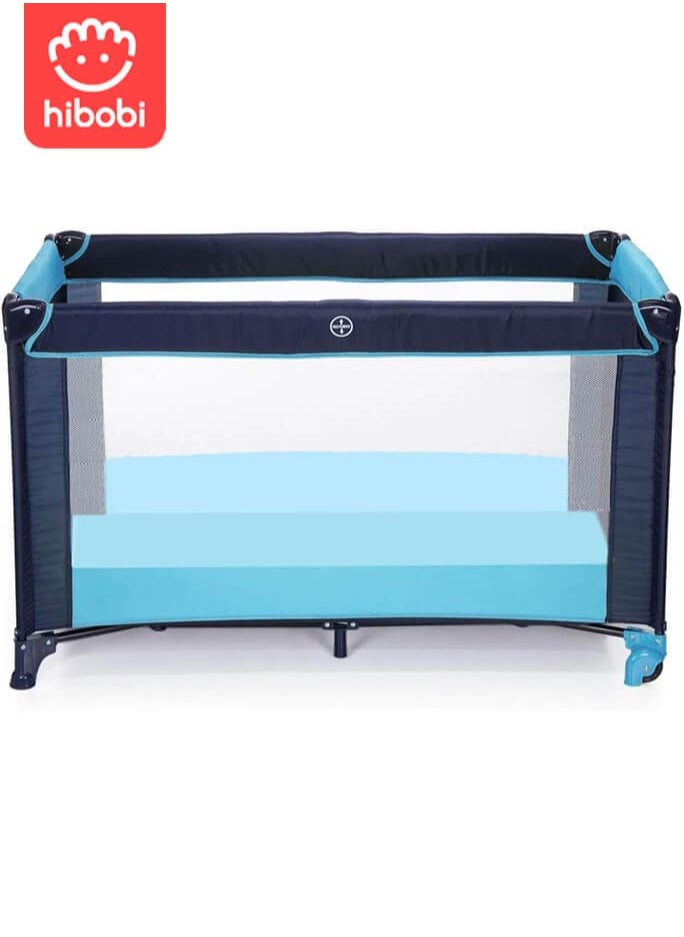 Portable Play Yard with Carry Bag and Shoulder Strap, Blue