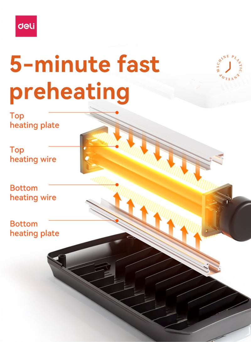 Deli T105 A3 Hot & Cold Laminator Machine, 70–125 Mic, Fast Preheating, 250mm/min Speed - Image 5