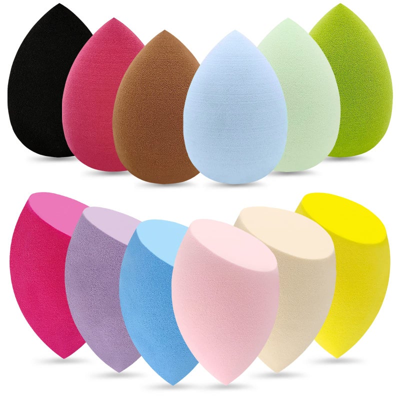 Scartink 12 Pieces Professional Makeup Sponge Set,Latex Free Flawless Soft Setting Face Puffs,Multicolor Beauty Sponge Blender Cosmetic Applicator for Powder,Liquid,Facial Makeup Tools - Image 1