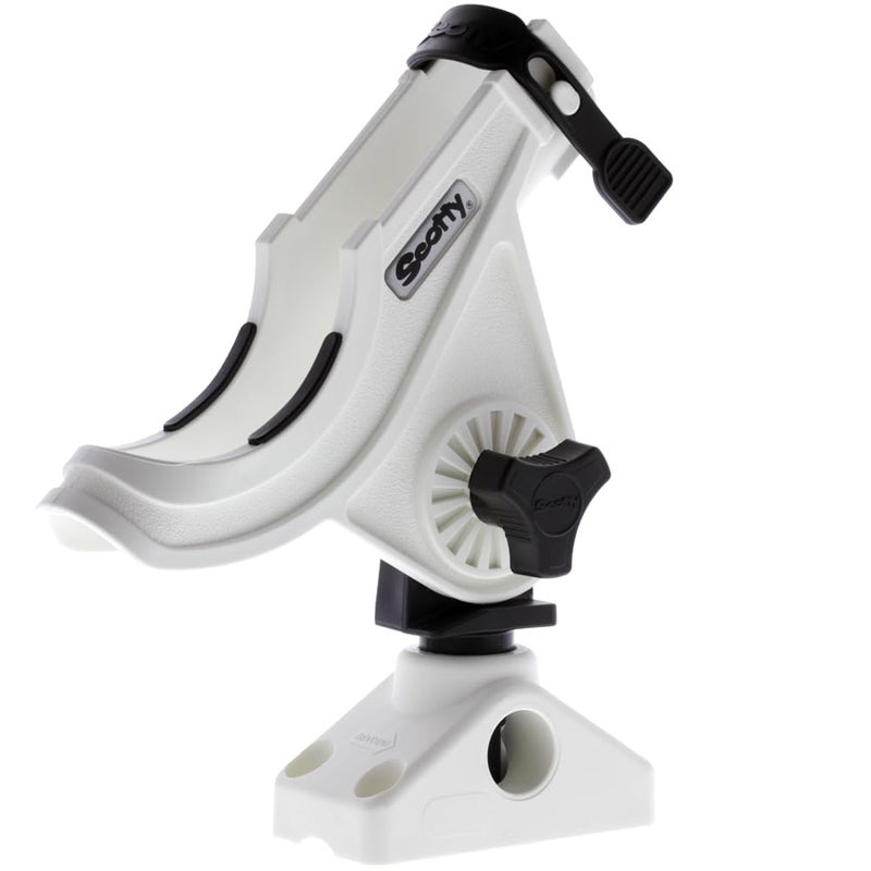Scotty 0280WH BaitcasterSpinning Rod Holder with 241 Side Deck Mount White