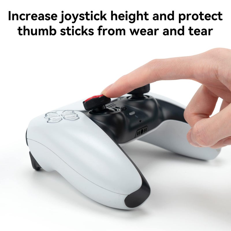 GeekShare Skull Thumb Grip Caps for PS5 Controller, Thumbsticks Cover Set Compatible with Switch Pro Controller and PS4/PS5, 2 Pairs / 4 Pcs (Black & Red) - Image 4