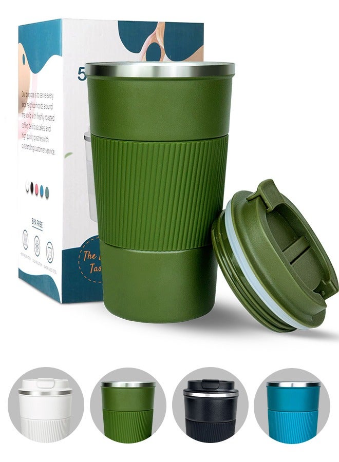 ROEIEIS Stainless Steel Vacuum Insulated Tumbler, Travel Coffee Mug Spill Proof with Lid, Thermos Cup, Reusable Coffee Cup for Hot and Cold - Image 1