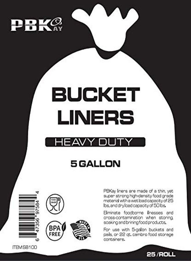 PBKay 5 Gallon Bucket Liner Bags for Marinading and Brining - Durable, Food Grade, BPA Free, 25/Roll - Image 3