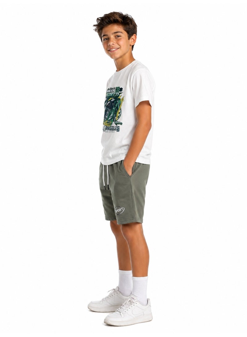 Caesar Boys' 2-piece set: short-sleeved T-shirt and shorts. - Image 3