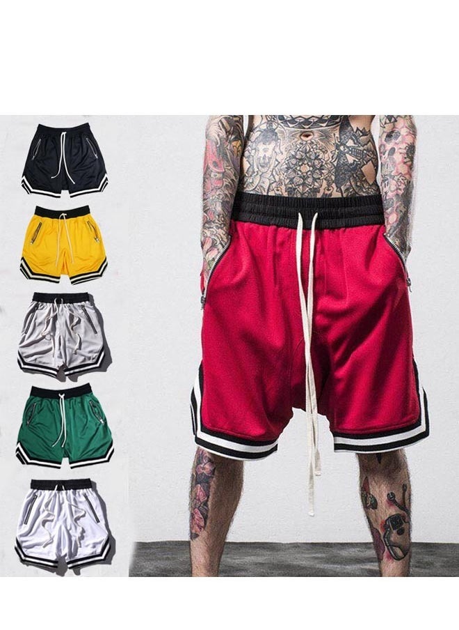 Generic Plus Size Casual Men Basketball Shorts Summer Drawstring Sports Pants Khaki  - Image 2