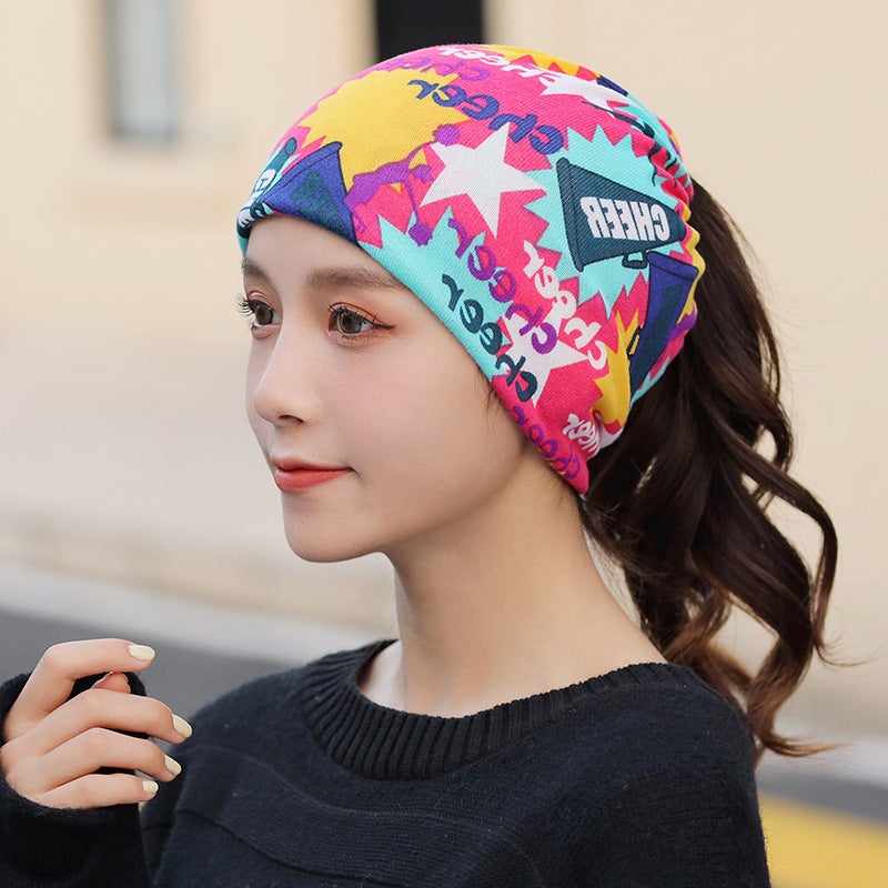 Versatile Autumn Winter Twist Scarf Cap No. 52 explosion pink 