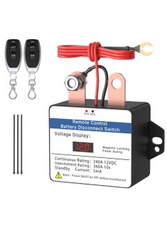 Generic 12V 360A Remote Battery Disconnect Switch with LED Voltmeter and Anti-Theft Control, Includes 2 Wireless Fobs for Cars, Trucks and Boats  - Image 1