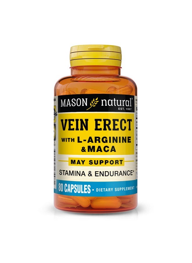 MASON NATURAL VeinErect with L-Arginine & Maca - 80 Capsules - Image 1