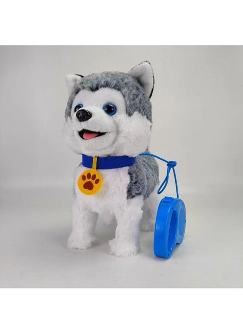USB Large Tongue Out Licking Dog Touch Barking Children Electric Toy Puppy Walking Can Bark To Learn To Talk-Color:Eskimo Dog