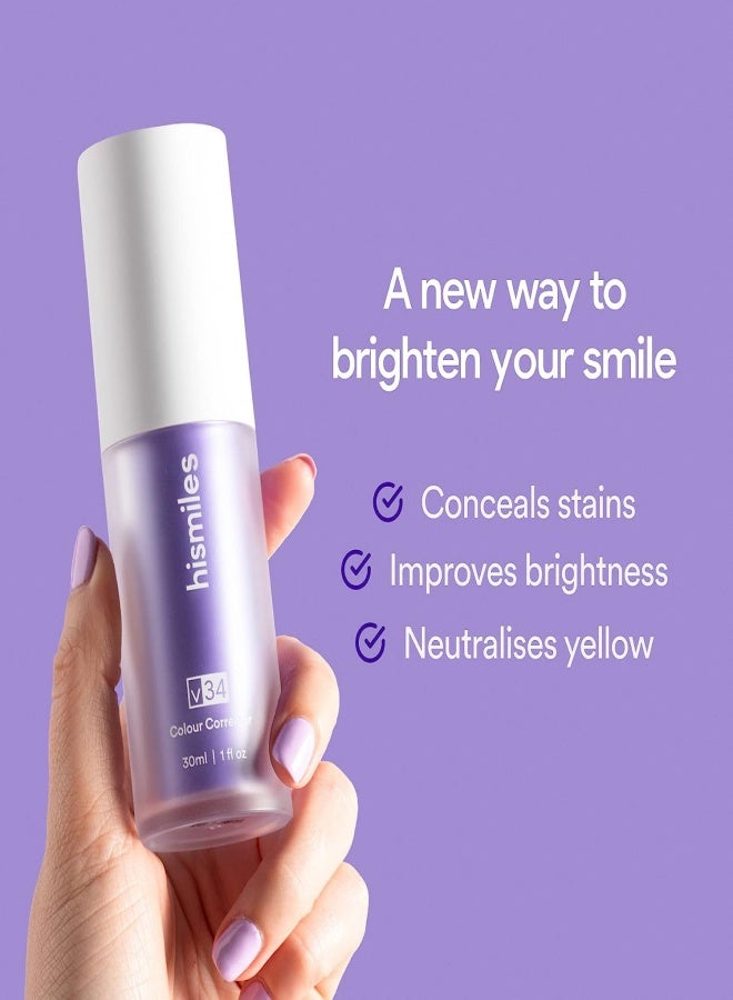 HiSmile Teeth Color Corrector, Purple Teeth Brightening Toothpaste, Remove Stains, Teeth Brightening Purple Toothpaste, Remove Coffee, Stains, Yellow Teeth (30ml）  - Image 2