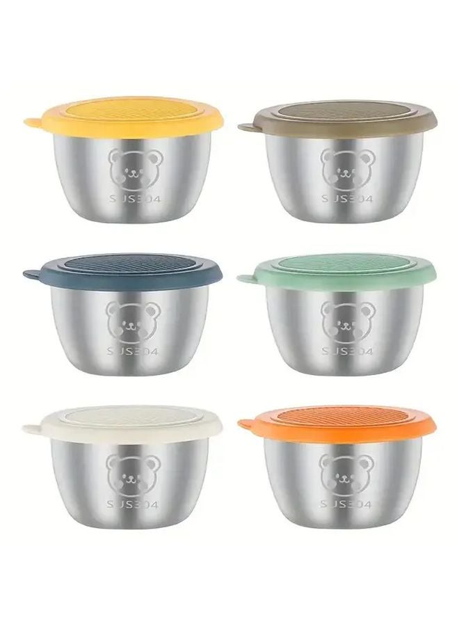304 Stainless Steel Sauce Cup With Leak Proof Plastic Lid Modern Kitchenware - Image 1