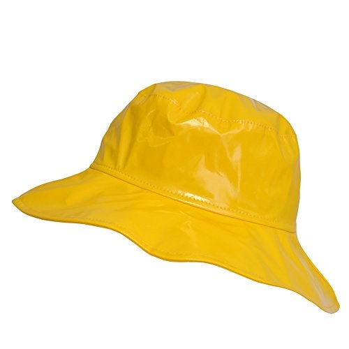 Toutacoo, Wide-Brimmed Vinyl Rain Hat Yellow - Image 3