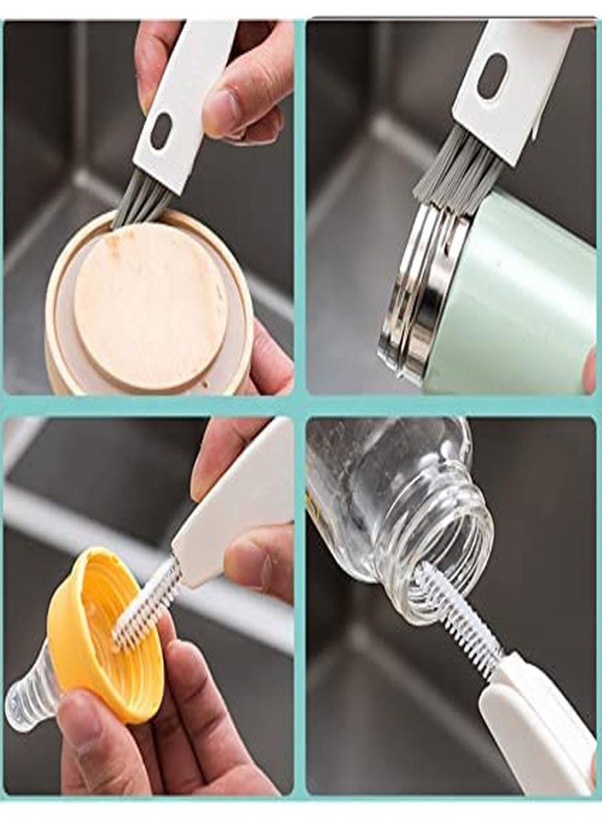 Abhaymart Bottle Cleaning Brush 3 in 1 Multifunctional Bottle Cap Detail Brush Mini Water Bottle Cover Cleaning Brush Bottle Cleaning Brush Set Foldable Bottle Brush Cup Cover Lid Groove Cleaner (2) - Image 5