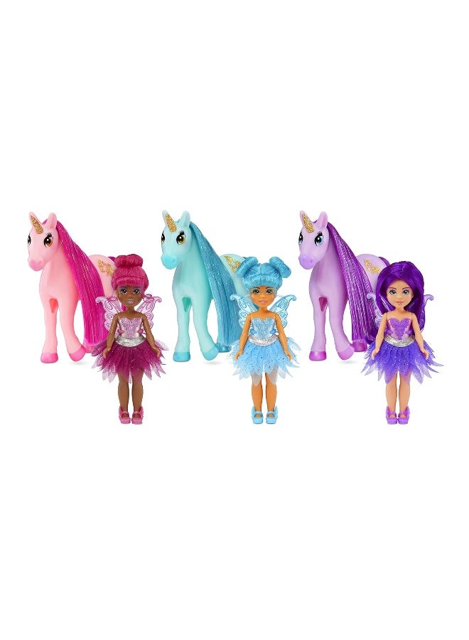 MGA دمى الفتيات الصغيرات من MGA Entertainment Dream Bella بتغيير اللون مفاجأة 5.5" وحصان وحيد القرن الصغير 2 حزمة - أوبري ولافندر، الجنية الأرجوانية وحصان وحيد القرن، لعبة للأطفال من أعمار 3، 4، 5+، متعددة الألوان، 583639 - Image 2