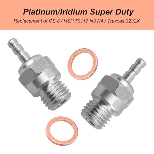 Hobbypark 2pcs 70117 Duty Glow Plug #3 N3 Hot Spark Nitro Engine Parts Replace OS 8 For Traxxas Kyosho HSP HPI Redcat 1/8 1:10th RC Car Truck Buggy - Image 3