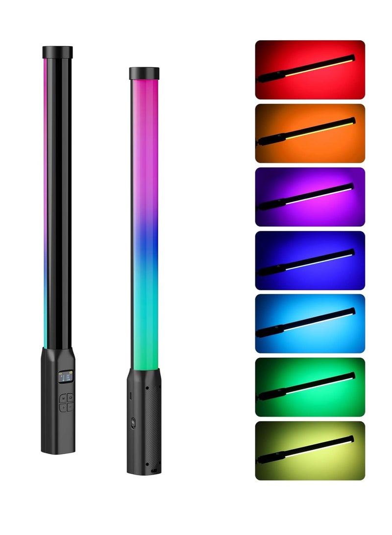 يولانزي أولانزي في إل 119 عصا إضاءة محمولة 360° آر جي بي  إل إي دي فيديو للتصوير الفوتوغرافي مصباح أنبوبي قابل لإعادة الشحن بقوة 2600 مللي أمبير في الساعة لتصوير الفيديو 2500 إلى 9000 كلفن مصباح كاميرا قابل للتعتيم مع شاشة LCD - Image 1