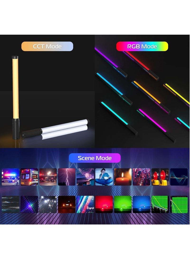 يولانزي أولانزي في إل 119 عصا إضاءة محمولة 360° آر جي بي  إل إي دي فيديو للتصوير الفوتوغرافي مصباح أنبوبي قابل لإعادة الشحن بقوة 2600 مللي أمبير في الساعة لتصوير الفيديو 2500 إلى 9000 كلفن مصباح كاميرا قابل للتعتيم مع شاشة LCD - Image 2