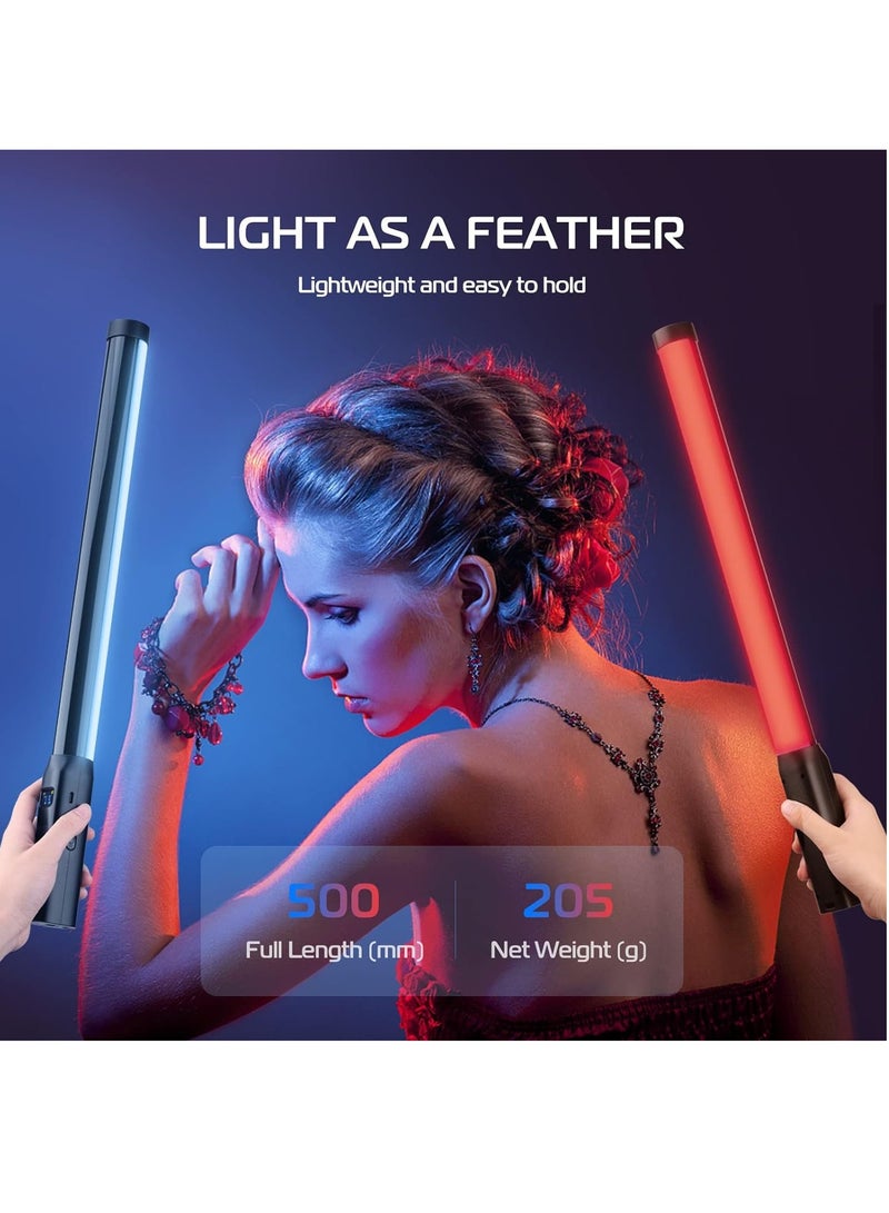 يولانزي أولانزي في إل 119 عصا إضاءة محمولة 360° آر جي بي  إل إي دي فيديو للتصوير الفوتوغرافي مصباح أنبوبي قابل لإعادة الشحن بقوة 2600 مللي أمبير في الساعة لتصوير الفيديو 2500 إلى 9000 كلفن مصباح كاميرا قابل للتعتيم مع شاشة LCD - Image 4