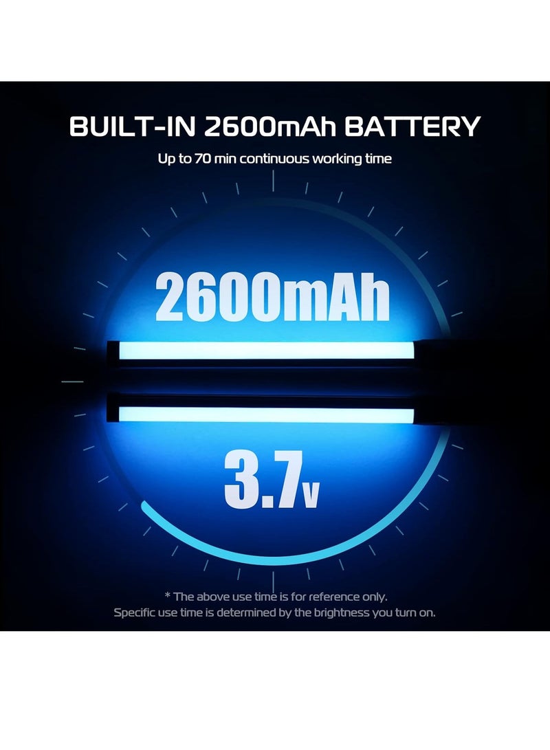 يولانزي أولانزي في إل 119 عصا إضاءة محمولة 360° آر جي بي  إل إي دي فيديو للتصوير الفوتوغرافي مصباح أنبوبي قابل لإعادة الشحن بقوة 2600 مللي أمبير في الساعة لتصوير الفيديو 2500 إلى 9000 كلفن مصباح كاميرا قابل للتعتيم مع شاشة LCD - Image 5