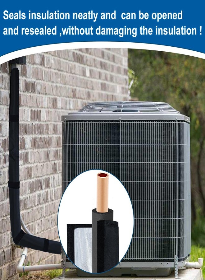 Jeyeou 3 Layers HVAC Copper Pipe Insulation Cover Protector Outdoor 600D Oxford AC Copper Line Insulation Sleeve Wrap for Outside 72x10.2Inch with 4 Adjustable Straps for Central Air Conditioning Mini Splits - Image 5