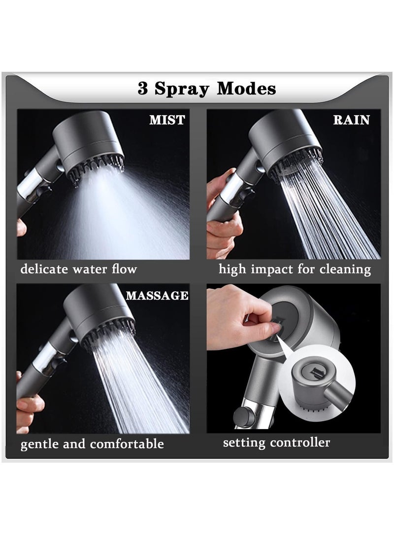 DubaiGallery Massage Multifunctional One-Button Adjustment Shower Head,Handheld High Pressure Shower Head,Massage and Skin Beauty 3 Mode Detachable Shower Head+2 Shower Balls+3 Filter（Set）  - Image 4