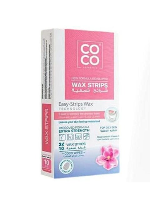 EASY-Strips Wax with Rose Extract & Vitamin C For Oily Skin 2*10 Pcs