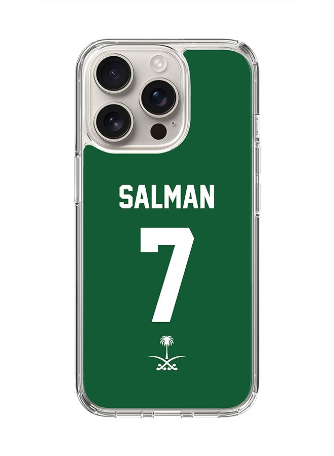 Stylizedd For iPhone 16 Pro Case [Compatible with MagSafe] Slim Magnetic cover Clear Phone Case - Football Team - Saudi Arabia, Salman - Image 1