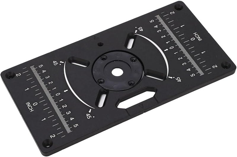 لوحة إدراج طاولة التوجيه من الألومنيوم مع فتحات قابلة للتعديل لآلة التشذيب مقاس 62 × 70 مم تشمل حلقات إدراج - Image 1