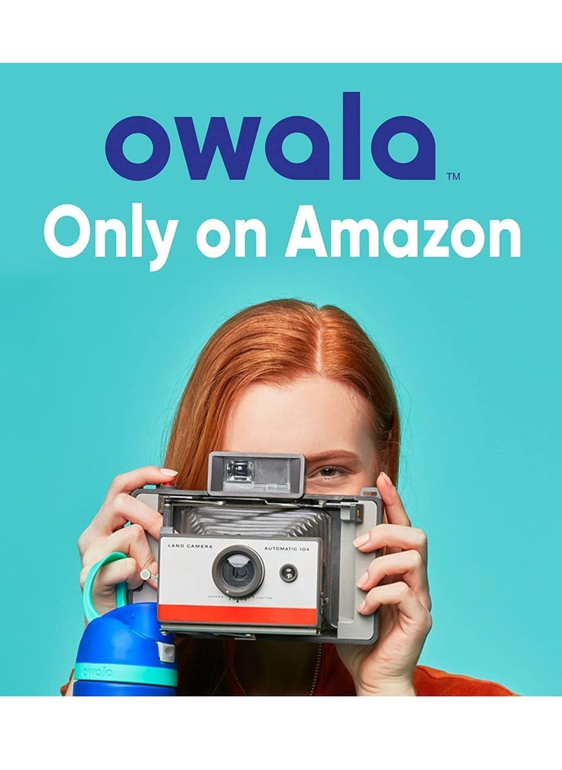 Owala - FreeSip Insulated Stainless Steel Water Bottle with Straw for Sports and Travel, BPA-Free, 32oz, Green - Image 1