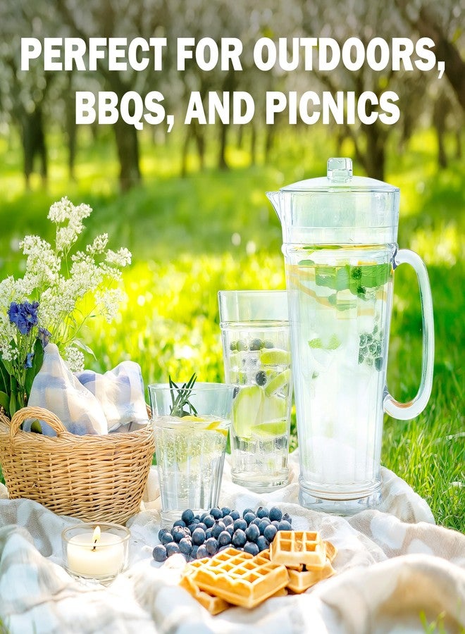 bzyoo 64oz (2 Quarts) Liberty Clear Water Pitcher with Lid – Break Resistance, BPA Free Great for Ice Tea, Sangria, Lemonade, Party and Home - Image 2