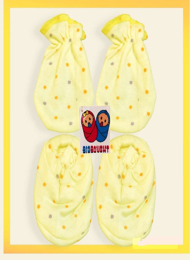 Bigbought Baby Boy and Baby Girl Combo/Gift Set Of Hand Mittens (Gloves) (4 Pairs) and Leg Booties (Socks) (4 Pairs), Pure Hosiery Soft Skin Friendly Fabric, 0 to 6 Months - Image 4