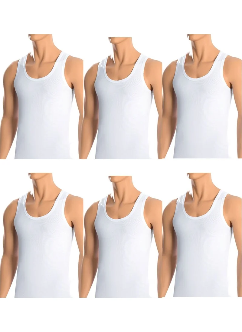 بيليفانتي كولكشن Men's Cotton 6 Pieces White Undershirt Set of 6