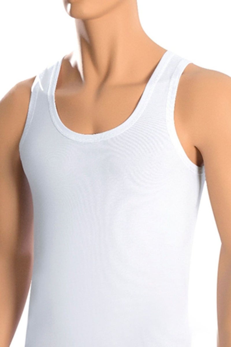 Belifanti Collection Men's Cotton 6 Pieces White Undershirt Set of 6  - Image 2
