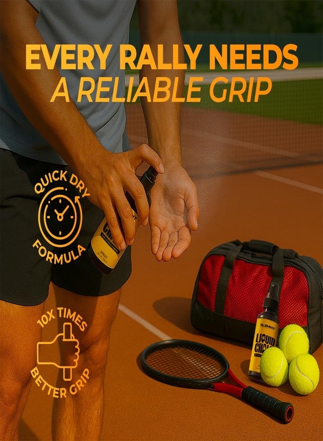 Elemnt Liquid Chalk for Racket Sports | Badminton, Lawn Tennis, Paddle Ball| Ideal for Racket Sports, Tennis Racket Grip, Squash | Quick Dry Formula for Sweat Free Hands | 100 ML - Image 3