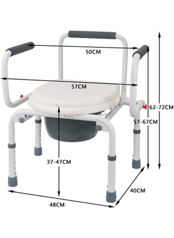 Media Steel commode chair bathroom base for the elderly with backrest armrests and adjustable height - Image 3