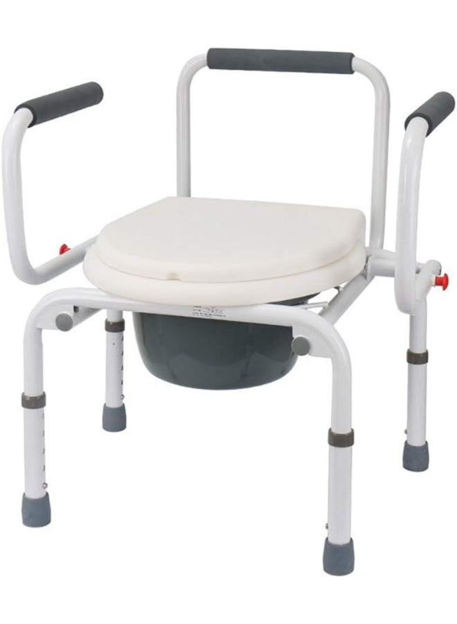 Media Steel commode chair bathroom base for the elderly with backrest armrests and adjustable height - Image 1