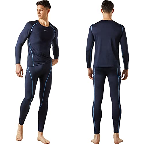 FITEXTREME MAXHEAT Mens Thermal Underwear Long Johns Set with Fleece Lined Navy XL - Image 1