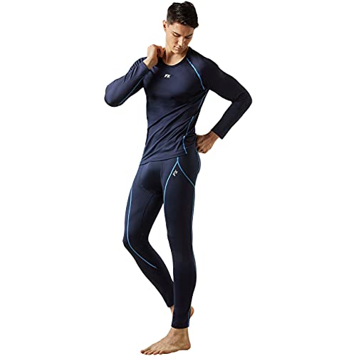 FITEXTREME MAXHEAT Mens Thermal Underwear Long Johns Set with Fleece Lined Navy XL - Image 2